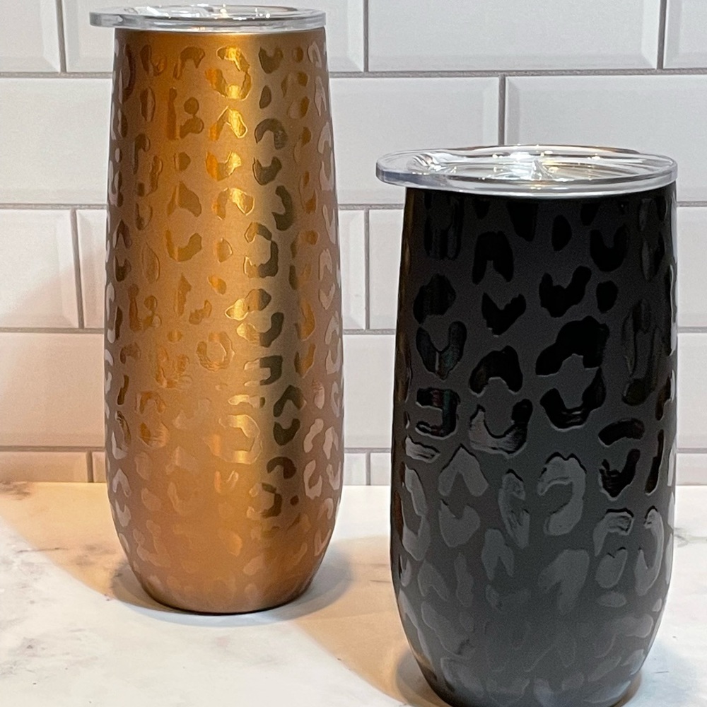 Insulated Metallic Leopard Tumblers